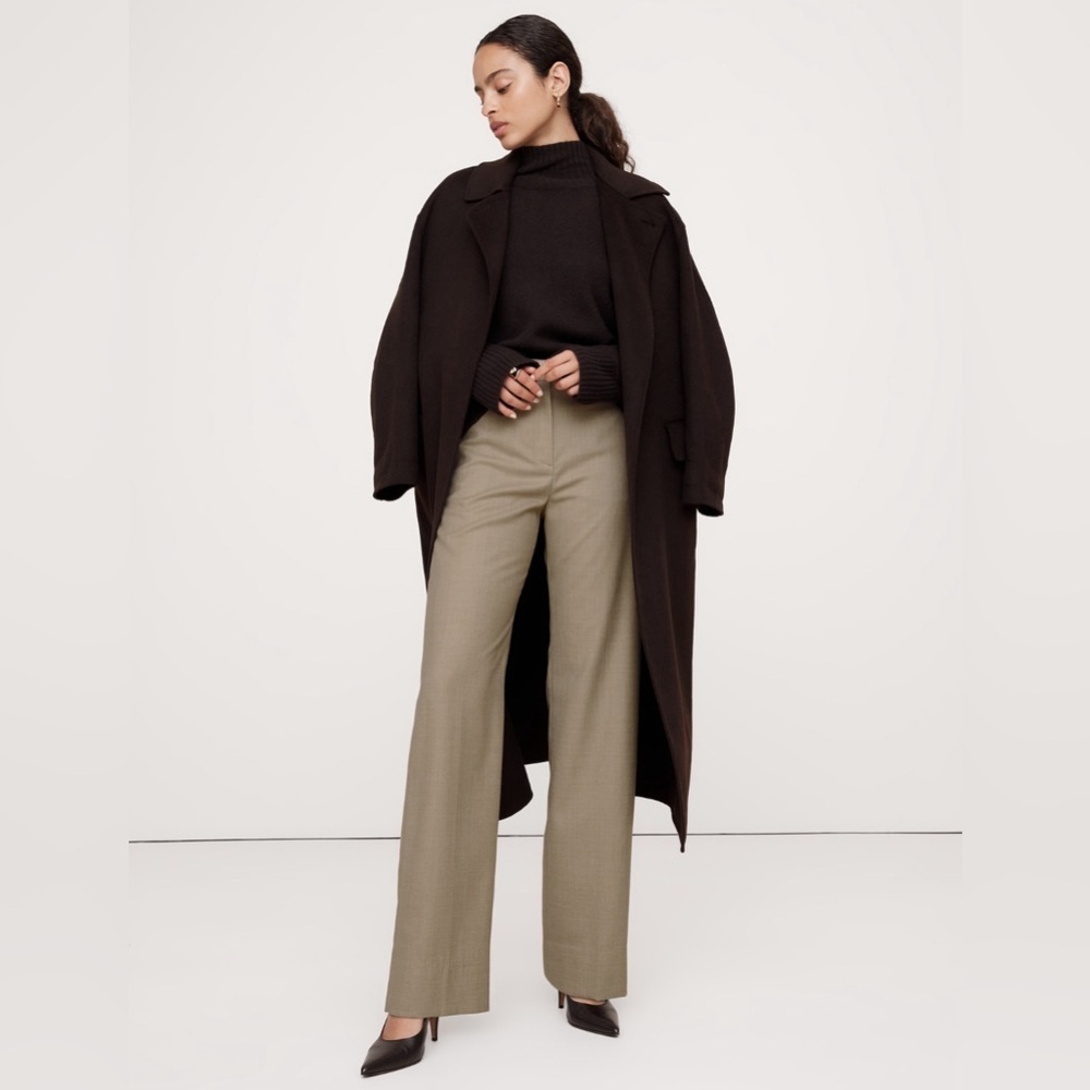 NWT Banana Republic High-Rise Modern Straight Lightweight Wool Pant 12 LONG 📻2️⃣